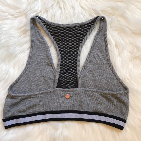 Charcoal Mesh Elastic Band Knit Bralette - Picture 4 of 4